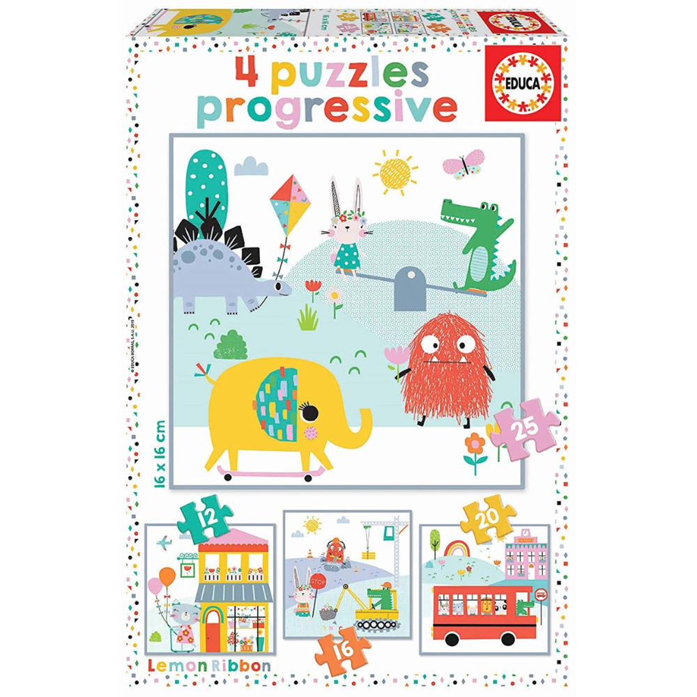 4 Puzzles progressifs 12 à 25 pièces Educa | Maroc – Eveil Montessori