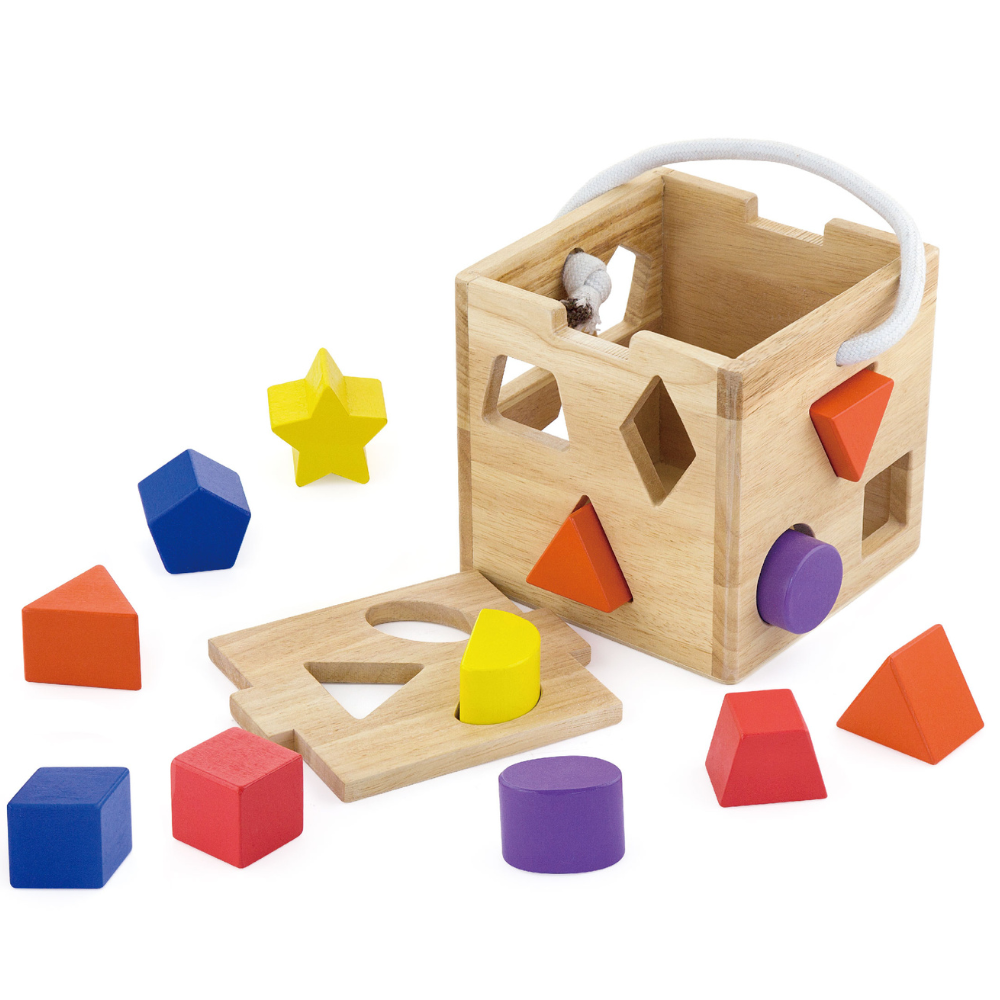 Jeu d'encastrement, 5 différentes formes, en bois, pour enfants dès 3 ans, jouet de motricité, multicolore, Relaxdays | Leroy Merlin