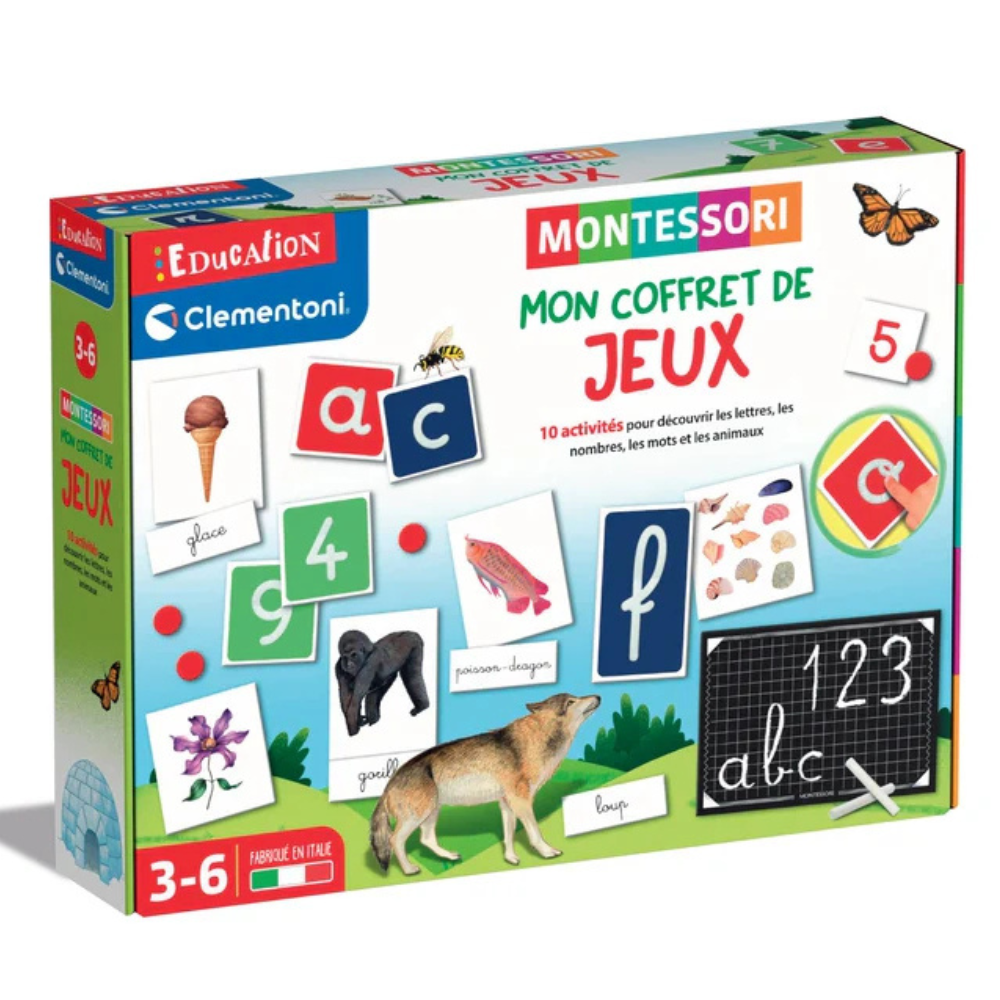 Clementoni - Lettres Tactiles Montessori - 26 Cartes Rugueuses, Ardoise Et Mots à Associer - Dès 4 Ans - 52797