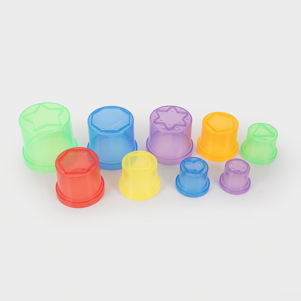 Cubes Empilables Bébé – 8 Tasses Gigognes Colorées, Jouet D'éveil Et De Bain, Motricité Fine, Silicone Souple
