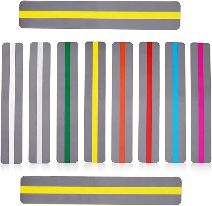 Regle De Lecture ZORTVUL - Lot 8 Règles De Lecture Dyslexie - 7 Couleurs Aide Visuelle - 20cm Regle De Lecture Pour Dyslexie Tdah