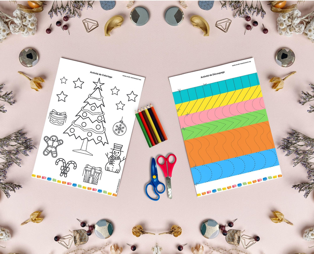 Activités de vacances: Découpage, coloriage et numération