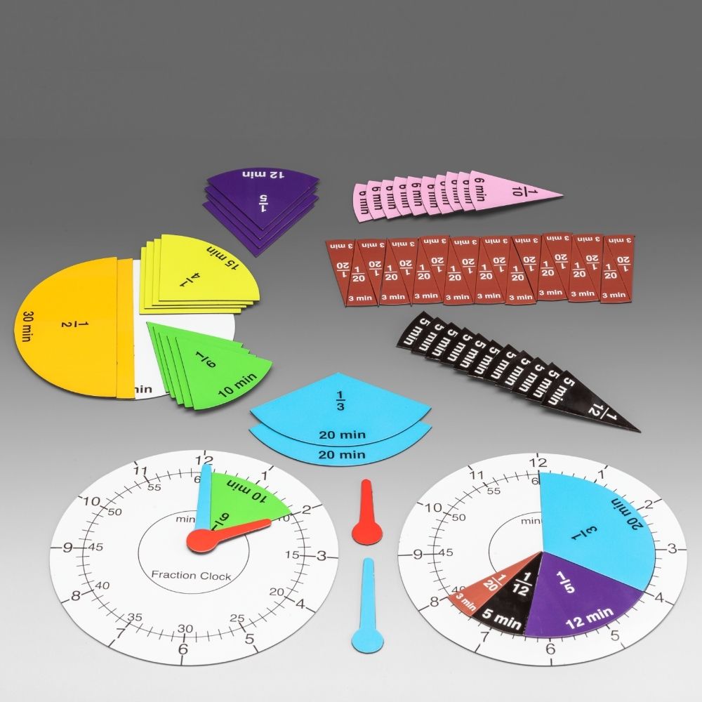 Horloges et fractions magnétiques d'apprentissage - 1 - Eveil Montessori Maroc