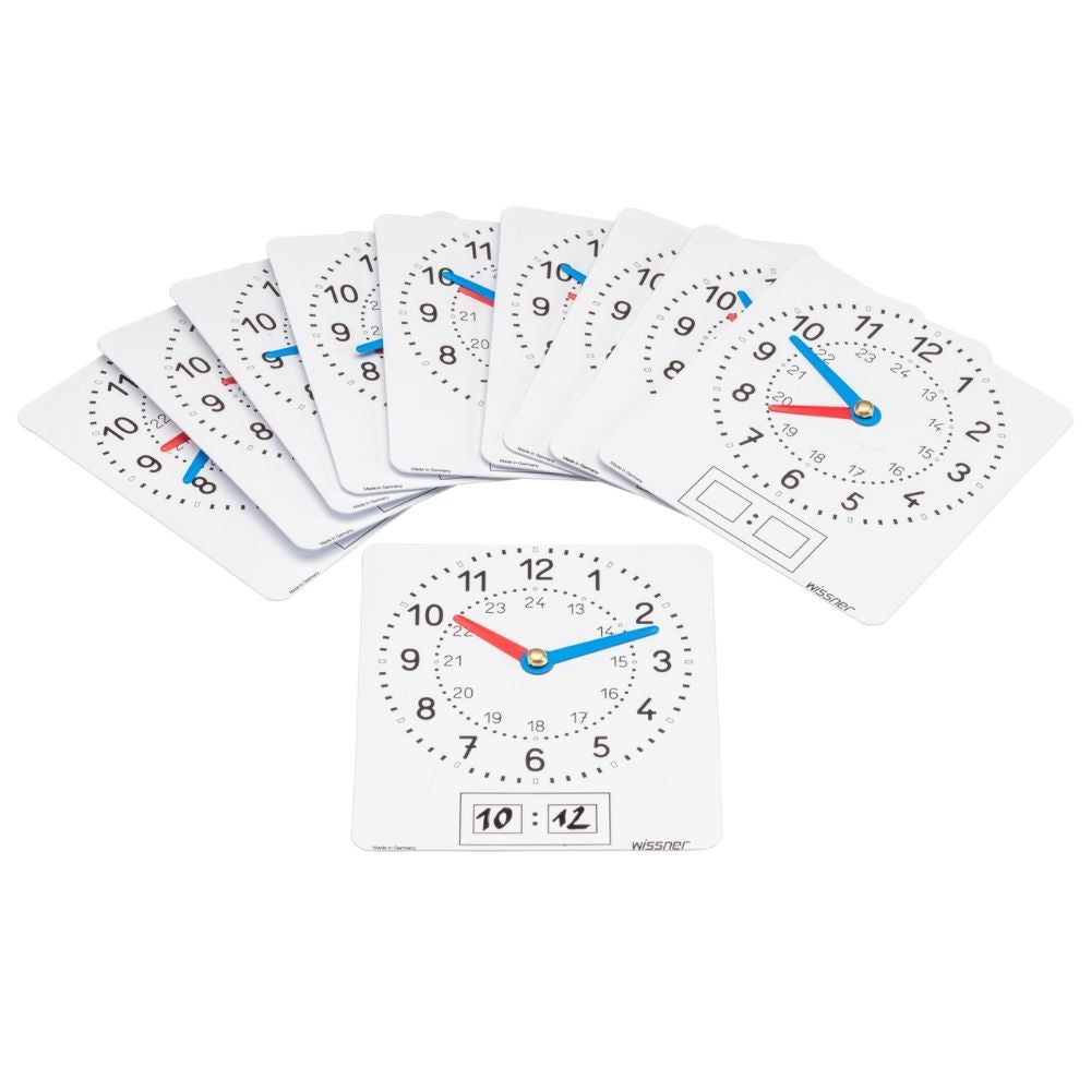 Set de 10 Horloges de manipulation effaçables - 1 - Eveil Montessori Maroc