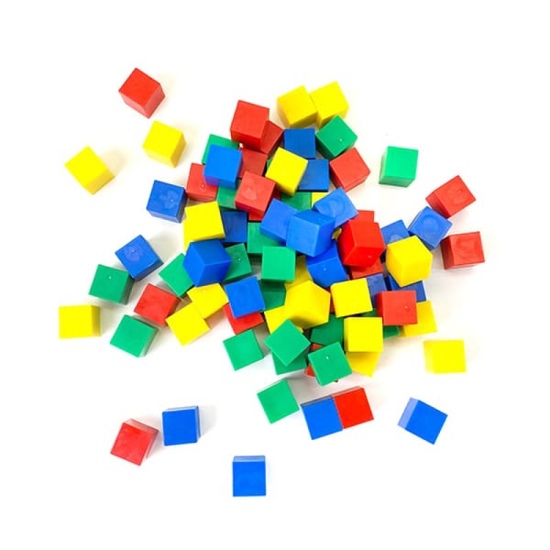 Jeu de 100 cubes colorés en plastique, 2cm - 7 - Eveil Montessori Maroc