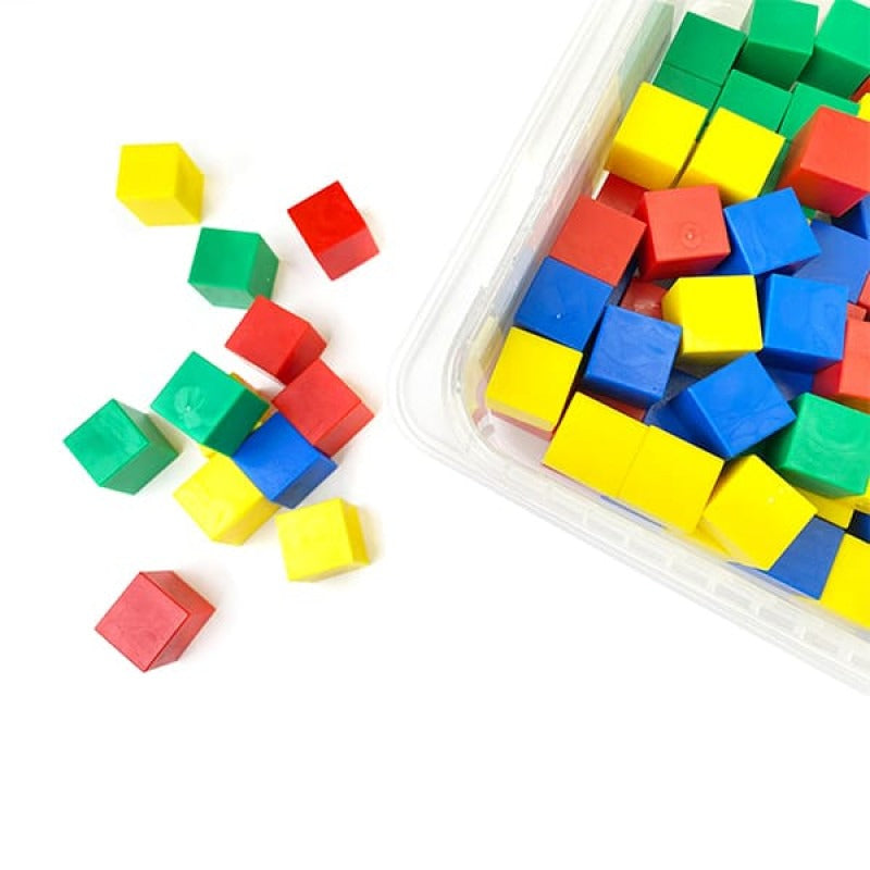 Jeu de 100 cubes colorés en plastique, 2cm - 8 - Eveil Montessori Maroc
