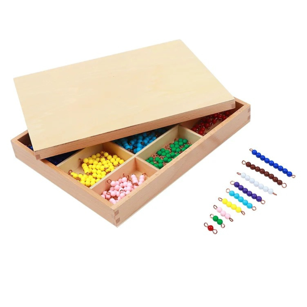 Boîte de 55 barrettes de perles de 1 à 10