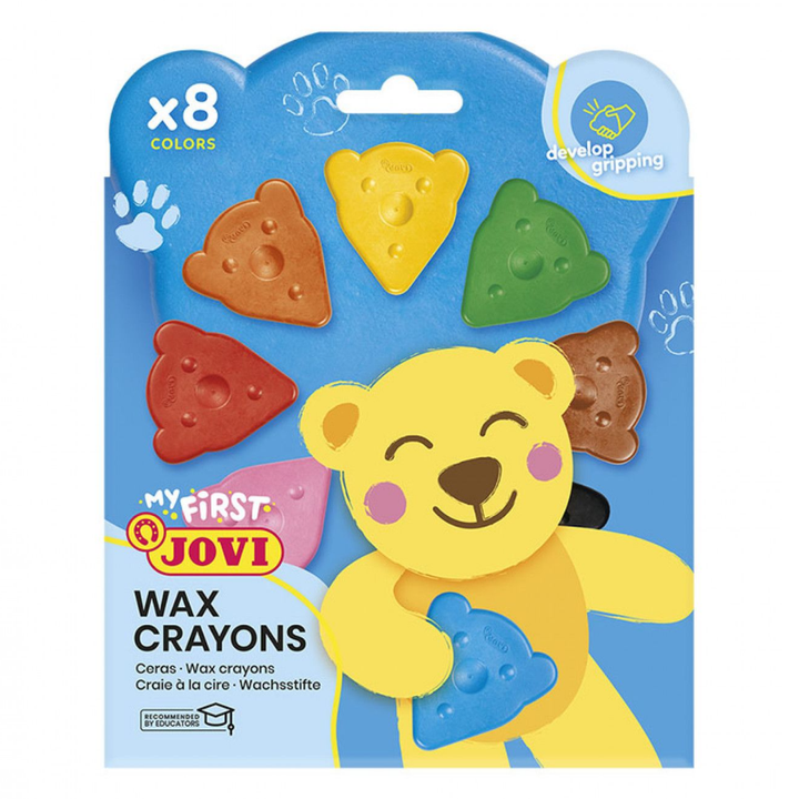 Jeu de 8 crayons de cire en forme d’ours – Couleurs de base - 1 - Eveil Montessori Maroc
