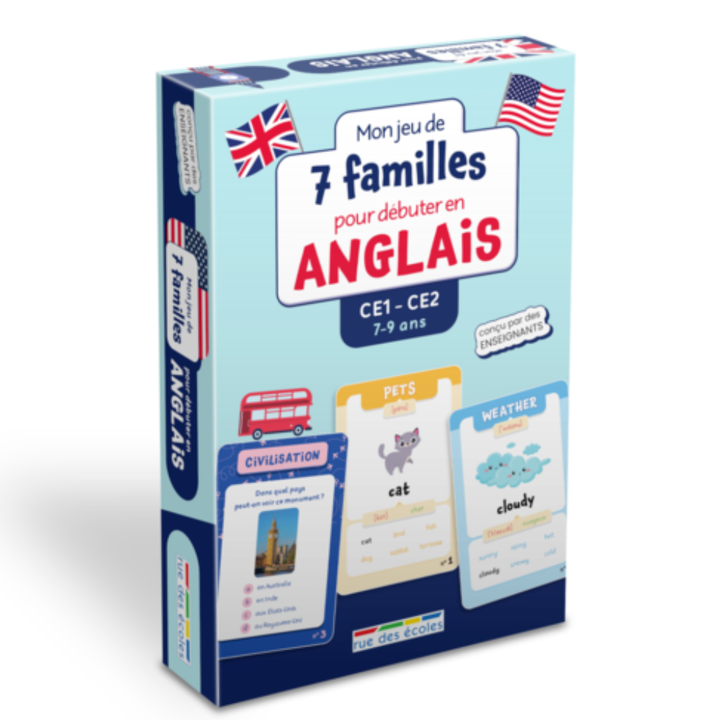 Mon jeu de 7 familles pour débuter en anglais CE1-CE2 - 1 - Eveil Montessori Maroc