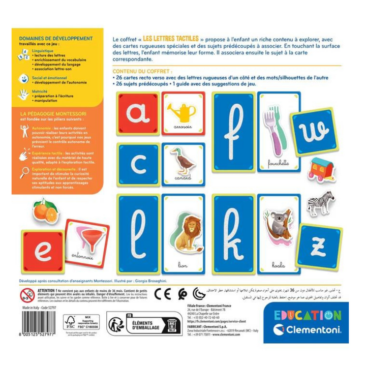 Les lettres tactiles - Montessori