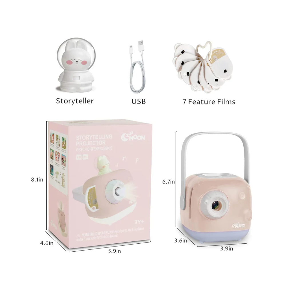 ZzzMoon Conteur et Projecteur des Histoires Rechargeable - rose