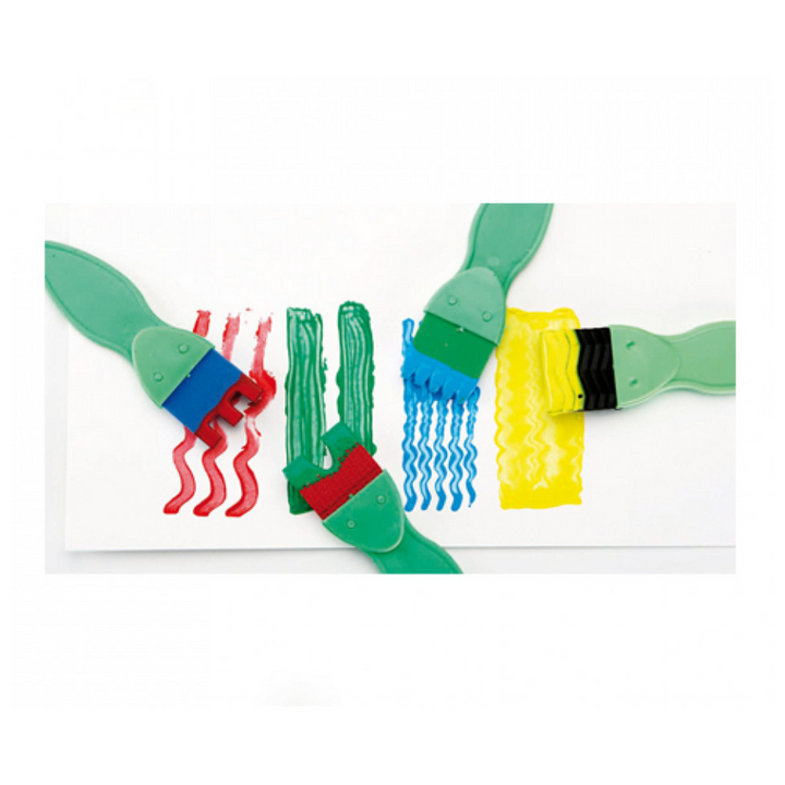 Sac avec 4 brosses en caoutchouc aux motifs variés