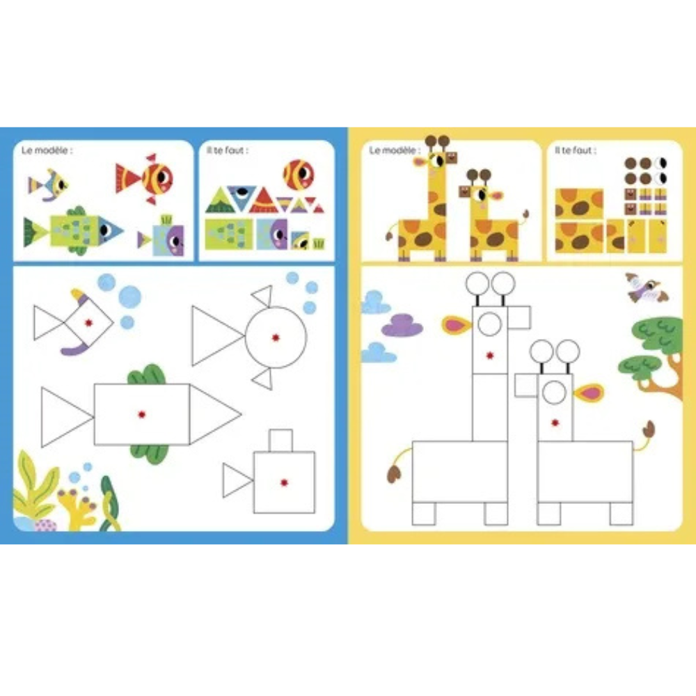 Les Animaux – 190 Gommettes – Les formes géométriques en maternelle - 2 - Eveil Montessori Maroc