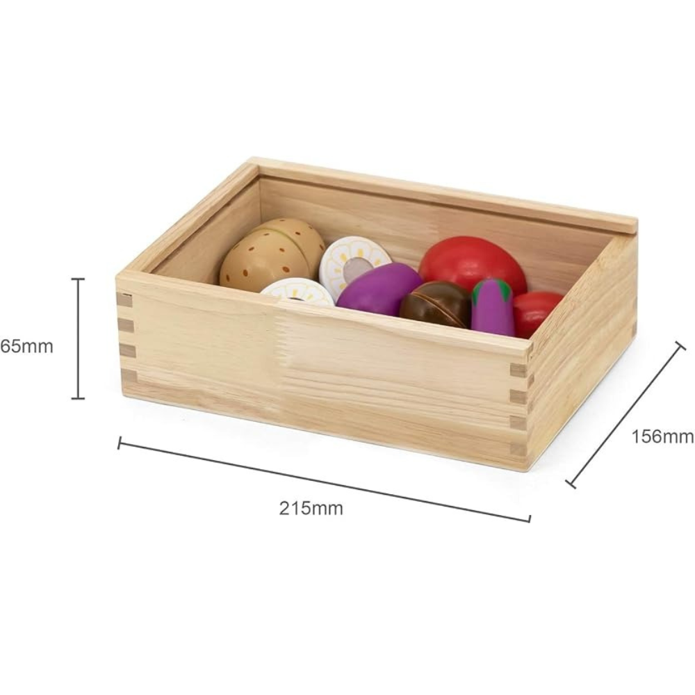 Légumes tranchés en bois