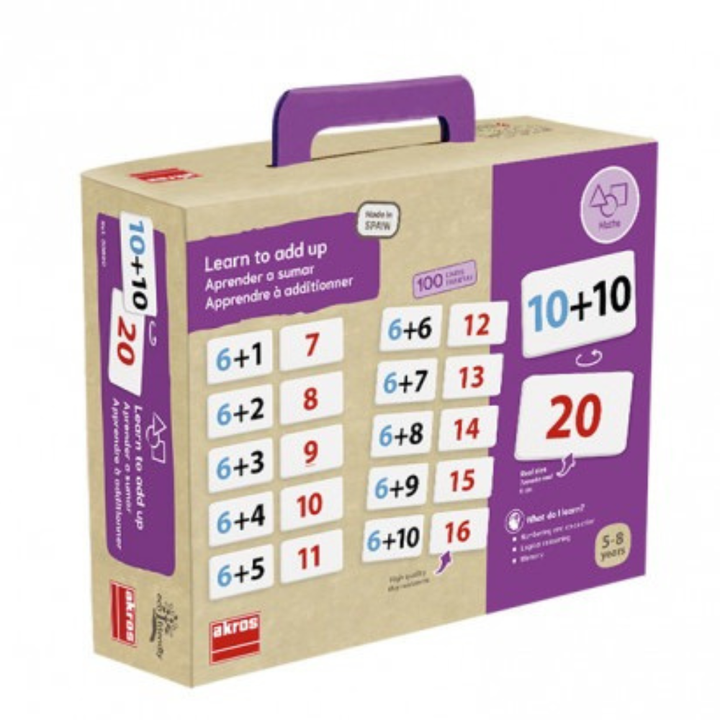 Apprendre à additionner – Jeu éducatif de mathématiques – 100 cartes auto-correctives - 1 - Eveil Montessori Maroc