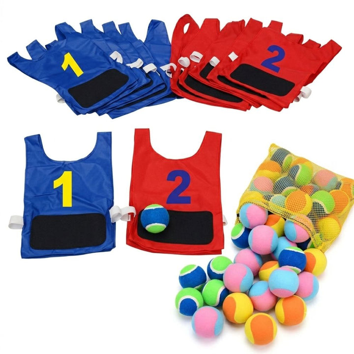 Gilet de balle avec scratch pour enfants - unité (1 dossard + 2 balles) - 1 - Eveil Montessori Maroc