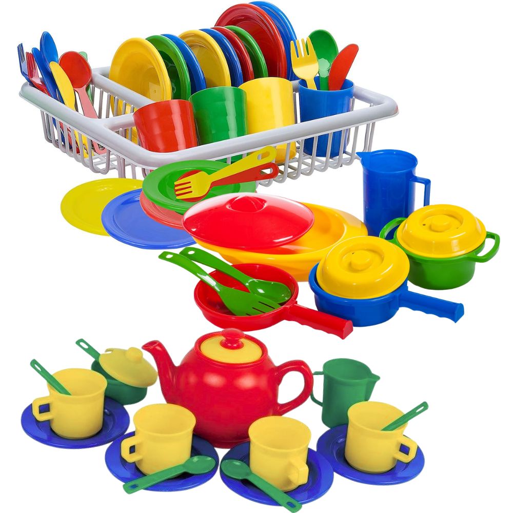 Maxi Dinette 65 pièces avec panier égouttoir, 4 couverts