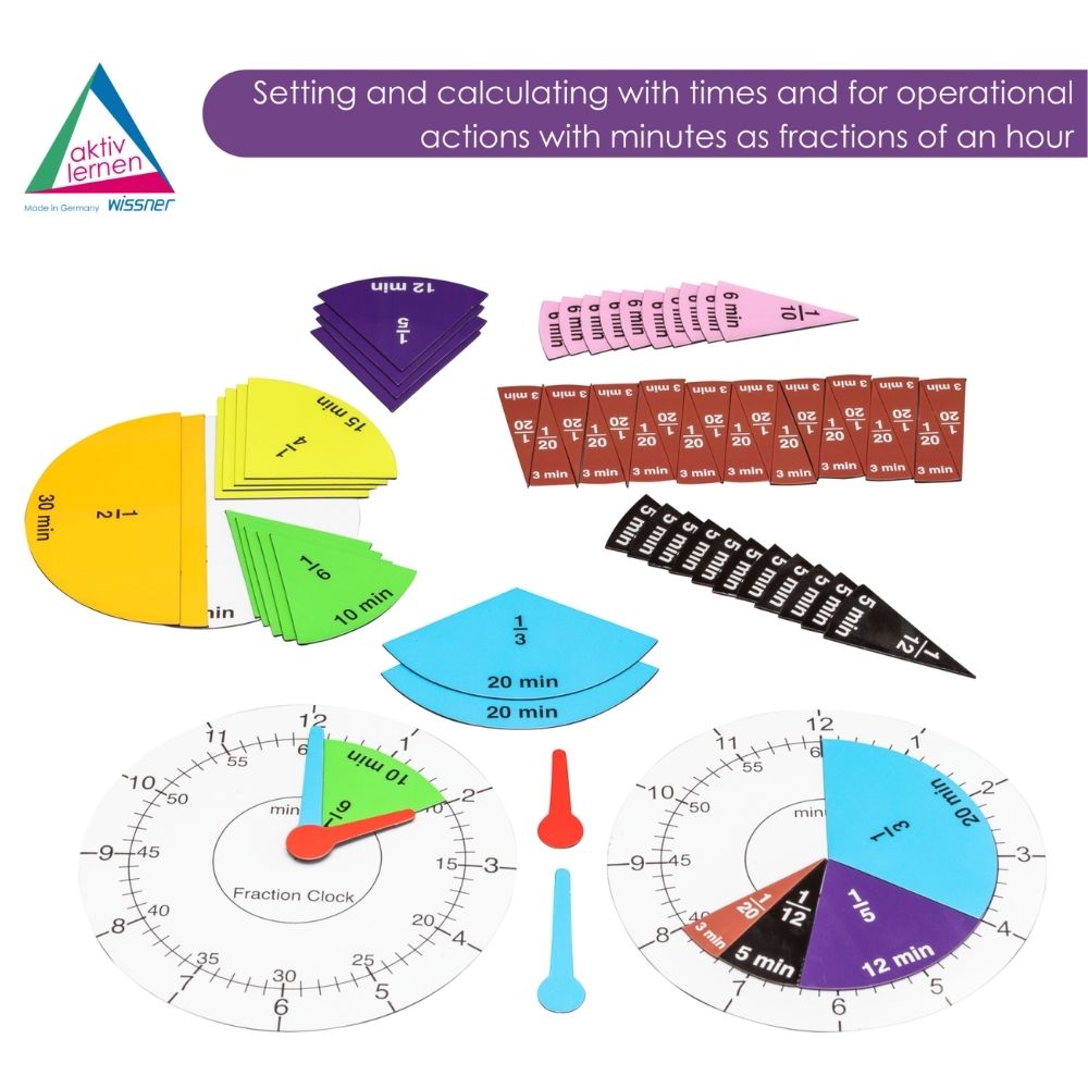 Horloges et fractions magnétiques d'apprentissage - 2 - Eveil Montessori Maroc