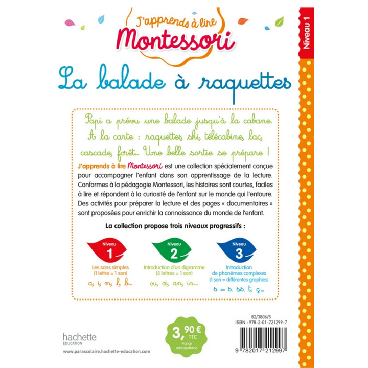 La balade à raquettes, niveau 1 - J'apprends à lire Montessori