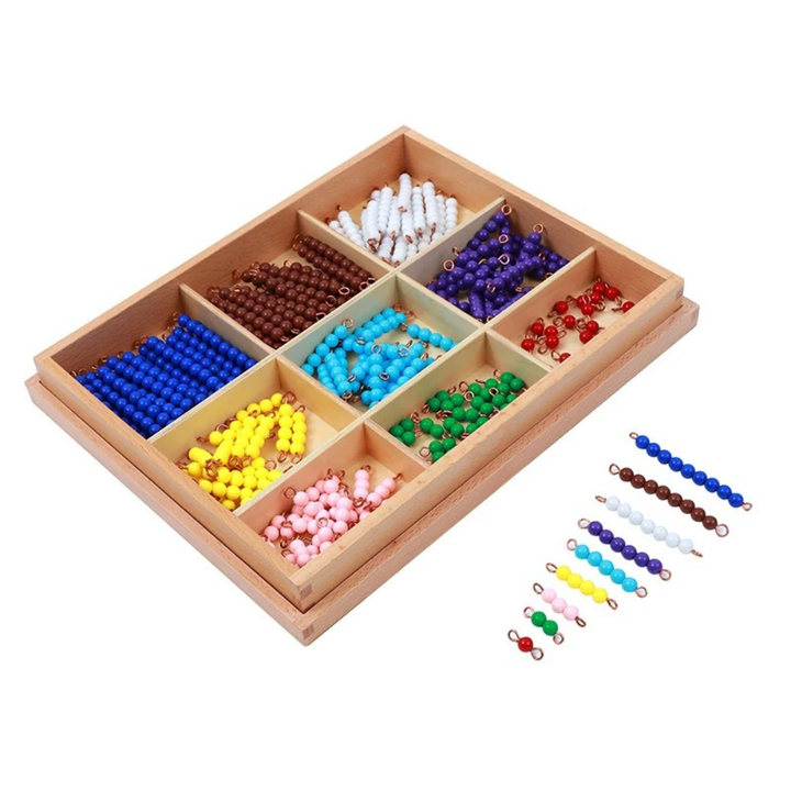 Boîte de 55 barrettes de perles de 1 à 10