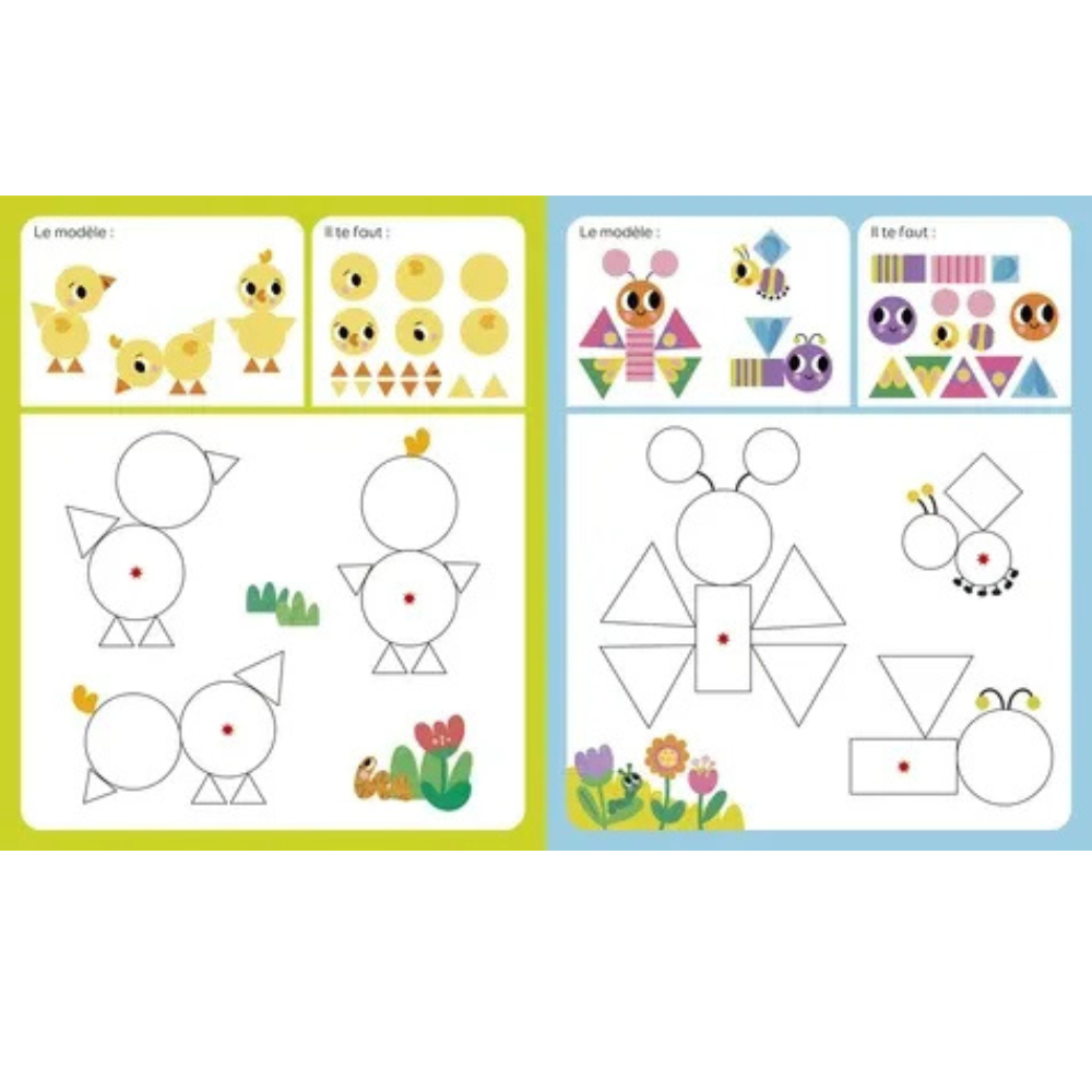 Les Animaux – 190 Gommettes – Les formes géométriques en maternelle - 3 - Eveil Montessori Maroc
