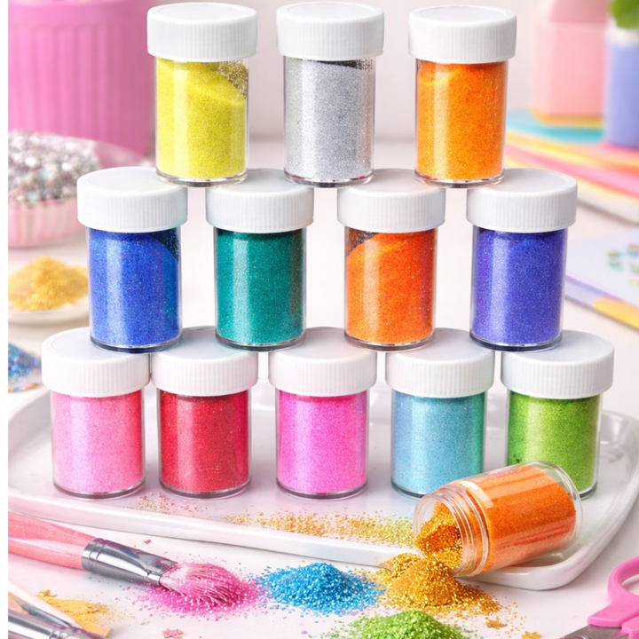 Coffret de 18 pots de paillettes assorties