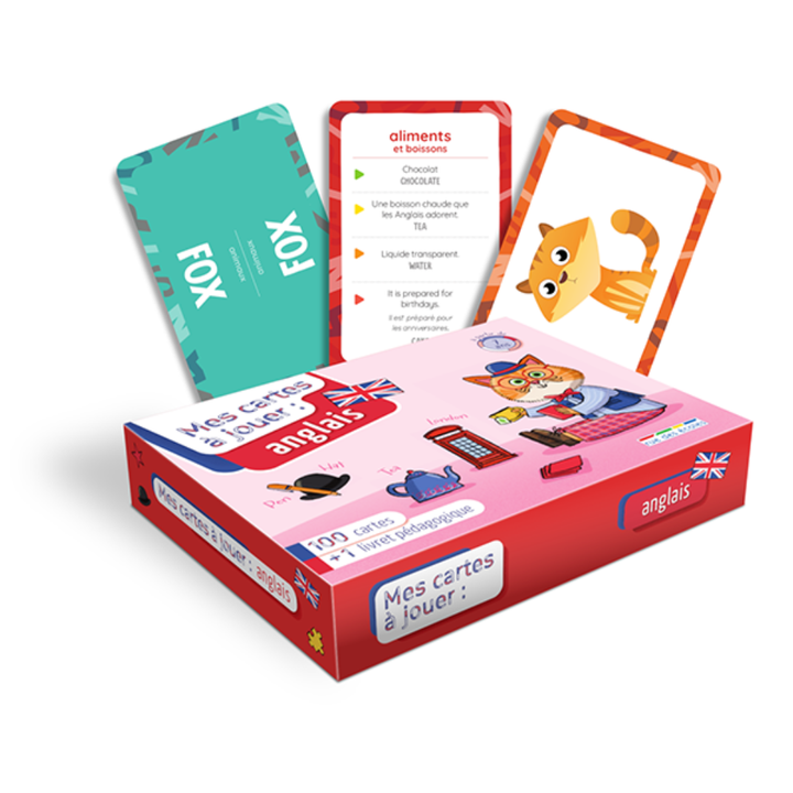 Mes cartes à jouer : Anglais : 100 cartes + 1 livret pédagogique