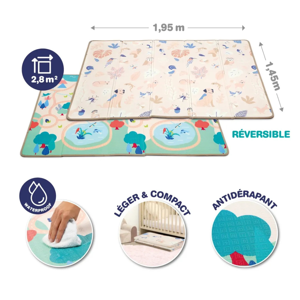 Tapis pliable XXL réversible pour enfants – 2 faces - 2 - Eveil Montessori Maroc