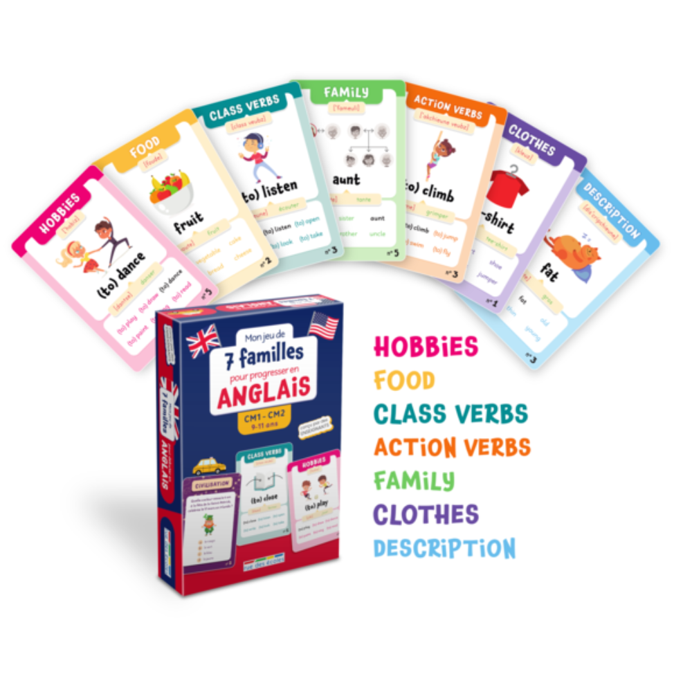 Mon jeu de 7 familles pour progresser en anglais CM1-CM2 - 2 - Eveil Montessori Maroc