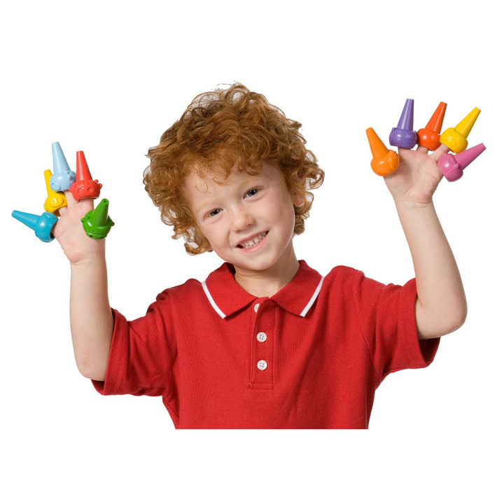 Crayons à doigts pour les tout-petits : 8 couleurs