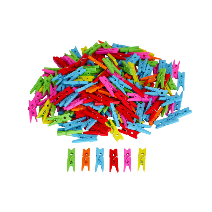 Mini pinces à linge en bois - 450 pièces