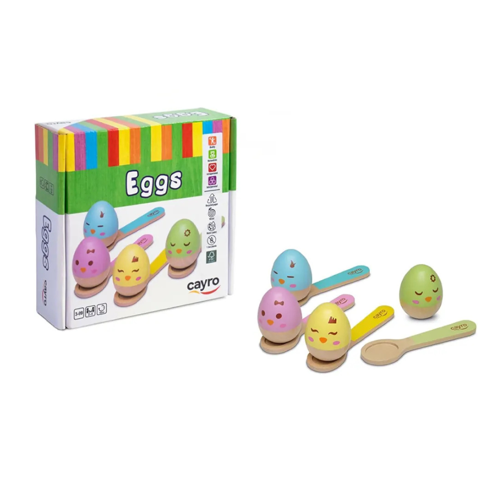 Jeu d'Équilibre Œufs en Bois