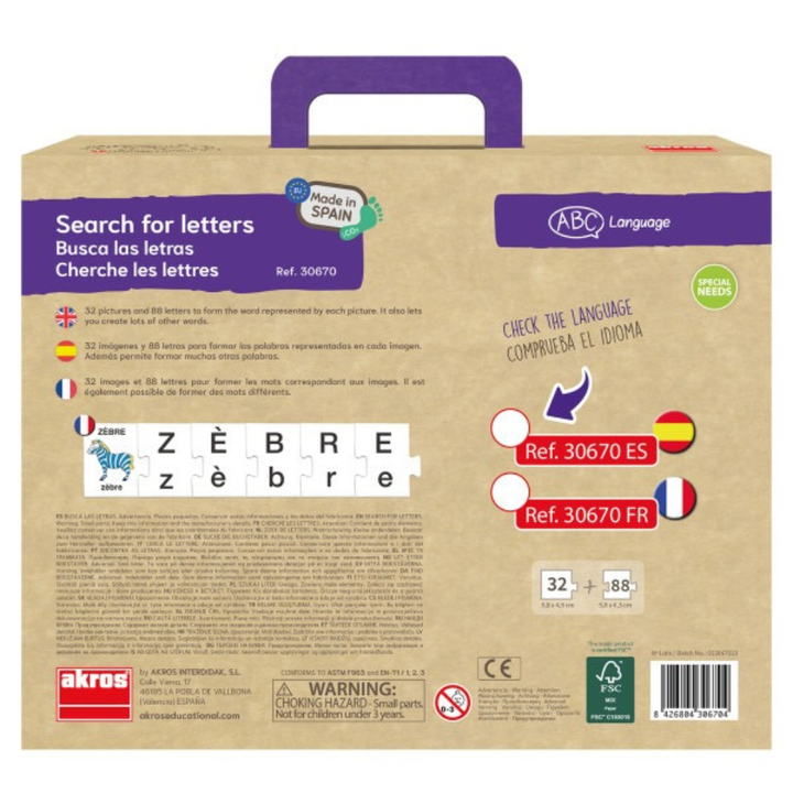 Cherche les lettres – Jeu éducatif d'initiation à la lecture et à l'alphabet – 120 pièces - 2 - Eveil Montessori Maroc