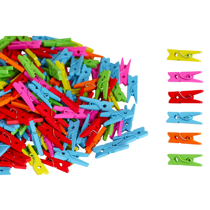 Mini pinces à linge en bois - 450 pièces