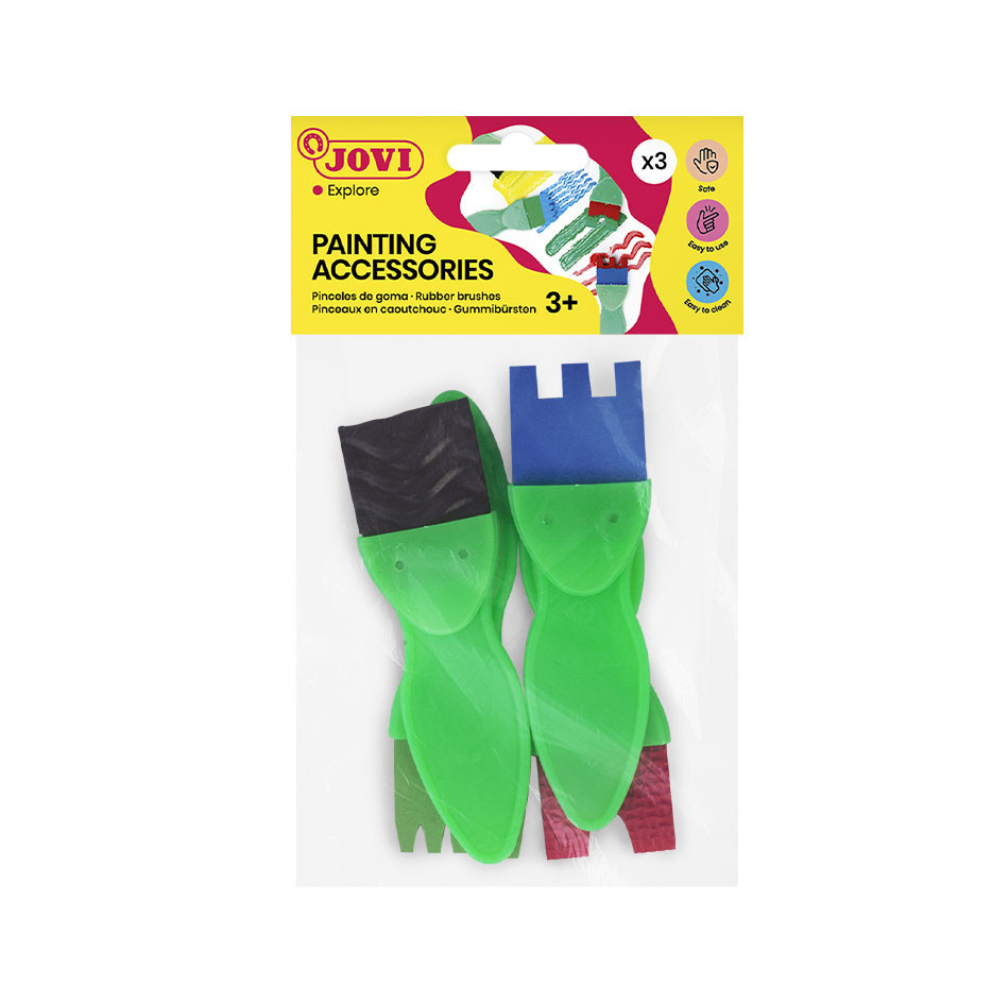 Sac avec 4 brosses en caoutchouc aux motifs variés