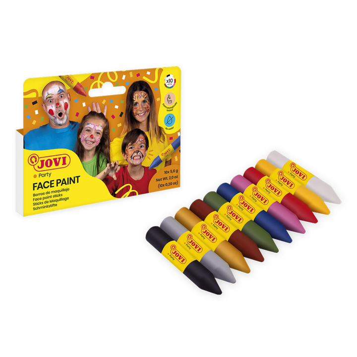 FACE PAINT Boîte de 10 sticks de maquillage couleurs assorties