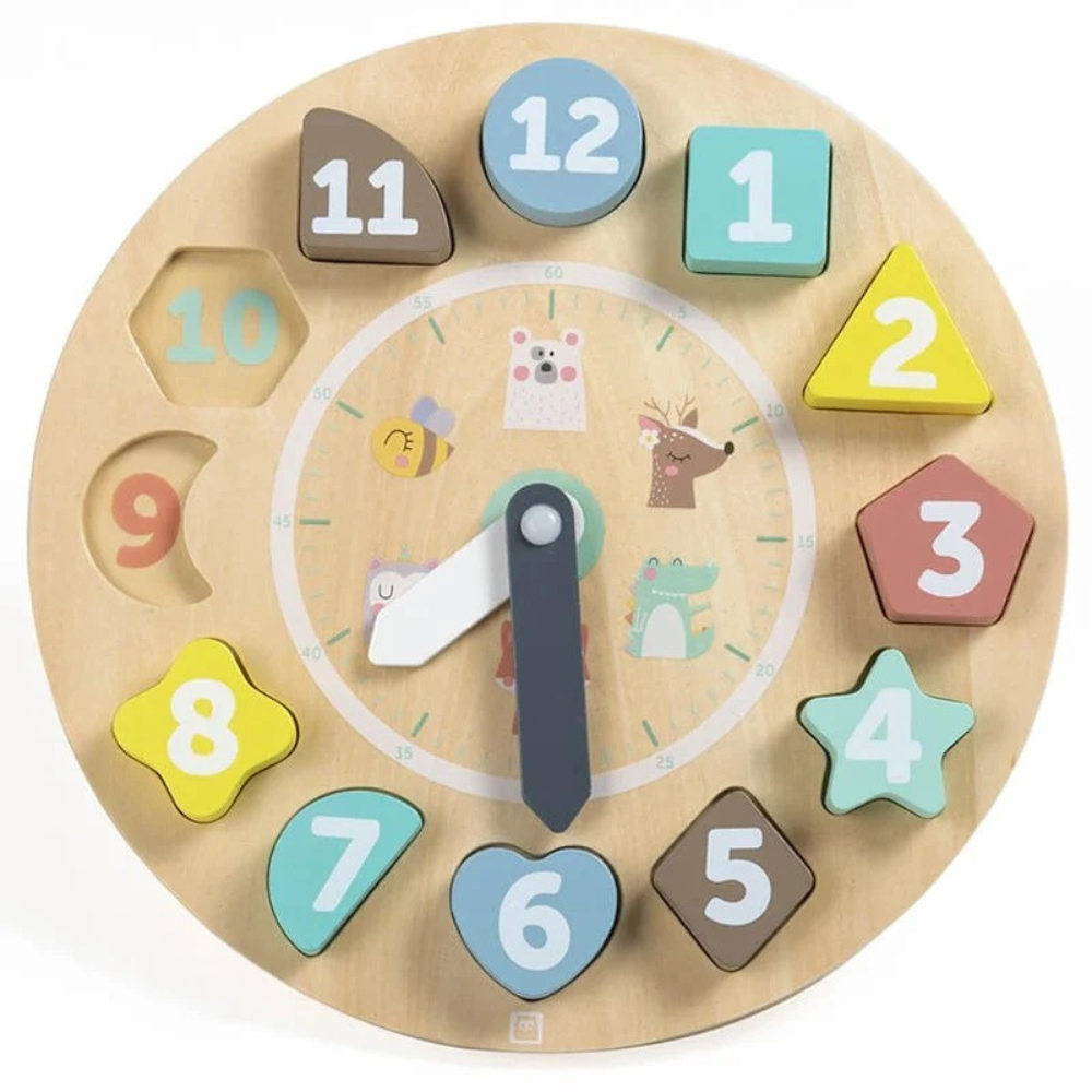 Horloge en bois avec cartes pour apprendre l'heure - 2 - Eveil Montessori Maroc