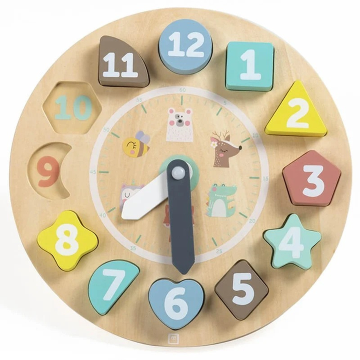 Horloge en bois avec cartes pour apprendre l'heure - 2 - Eveil Montessori Maroc