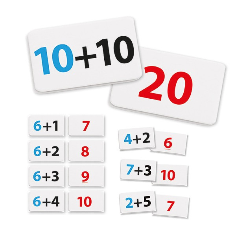 Apprendre à additionner – Jeu éducatif de mathématiques – 100 cartes auto-correctives - 3 - Eveil Montessori Maroc