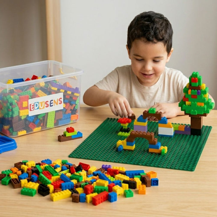 Coffret 900 Briques de construction avec boite de rangement, Petit Modèle