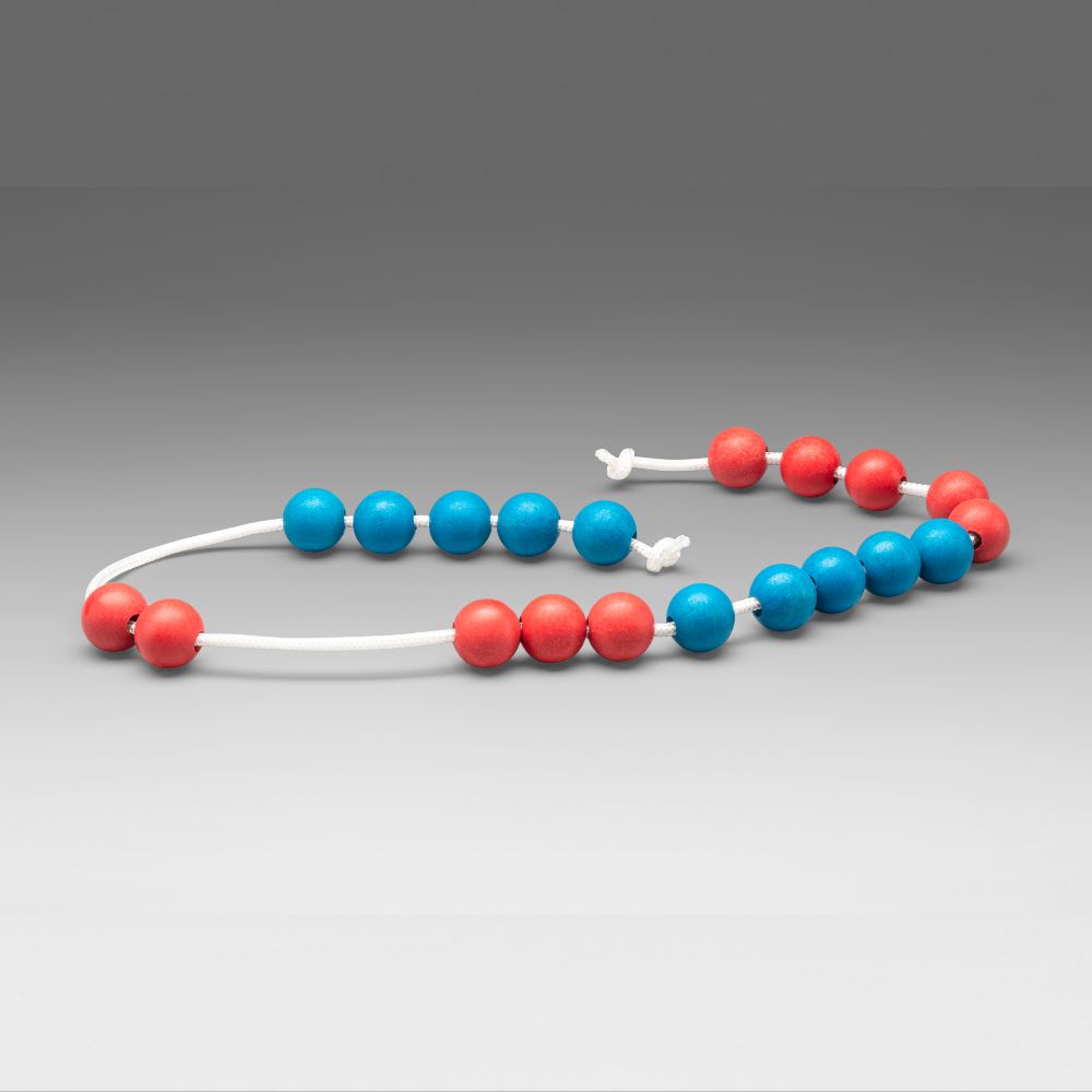 Chaine de calcul 20 boules Jumbo rouges et bleues