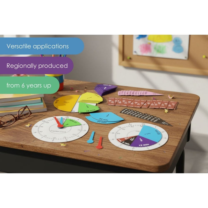 Horloges et fractions magnétiques d'apprentissage - 4 - Eveil Montessori Maroc