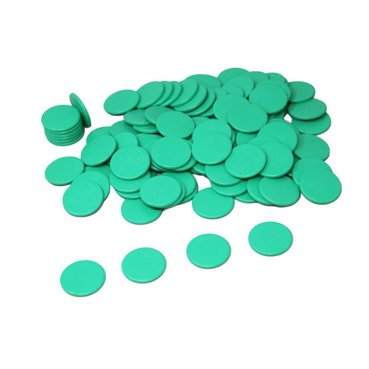 100 jetons colorés en plastique 25 mm