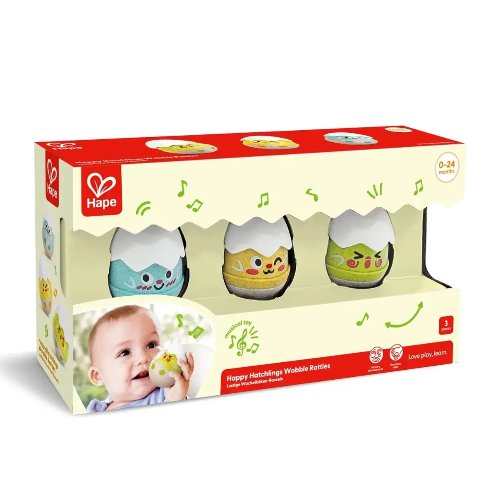 Set de 3 Hochets Œufs « Happy Hatchlings » - 1 - Eveil Montessori Maroc