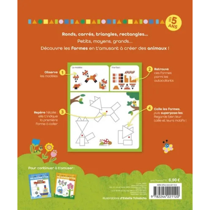 Les Animaux – 190 Gommettes – Les formes géométriques en maternelle - 5 - Eveil Montessori Maroc