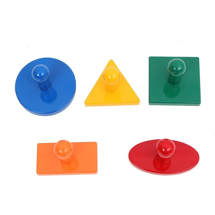 Puzzle de 5 formes avec gros bouton de préhension