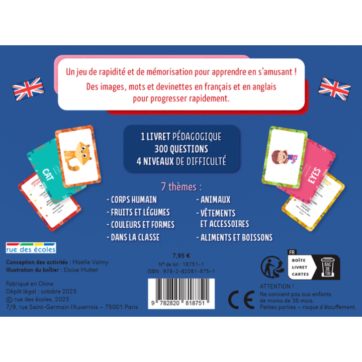 Mes cartes à jouer : Anglais : 100 cartes + 1 livret pédagogique