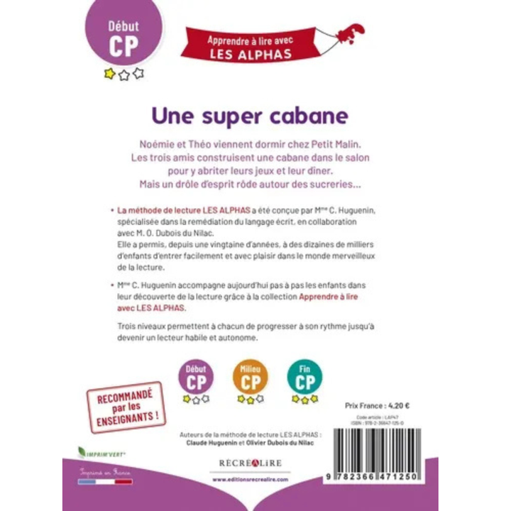 Une super cabane – Début CP – Collection Apprendre à lire avec Les Alphas - 3 - Eveil Montessori Maroc