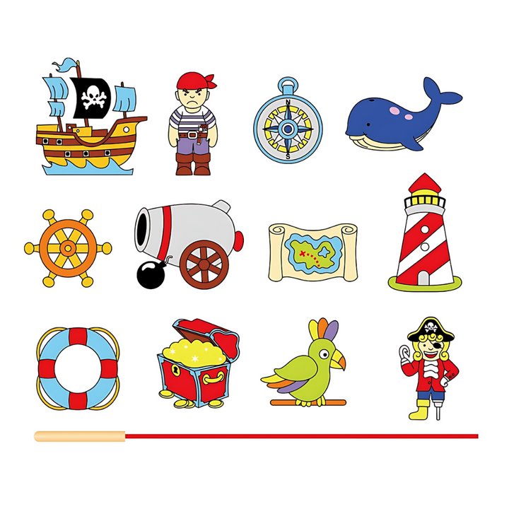 Formes à lacer en bois - Pirate