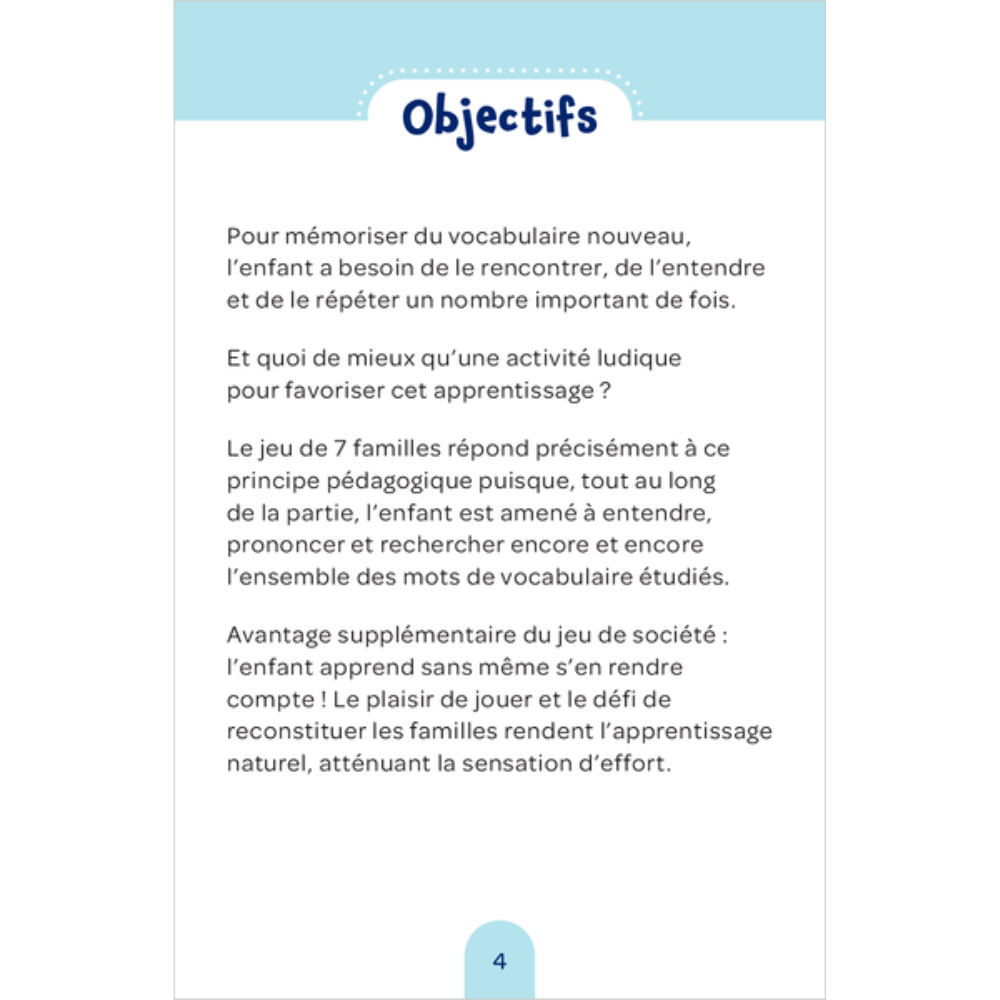 Mon jeu de 7 familles pour débuter en anglais CE1-CE2 - 4 - Eveil Montessori Maroc